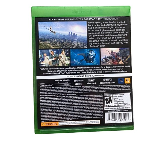 XBox One Grand Theft Auto V(Five) Video Game-Rated M-GUC - Picture 2 of 4